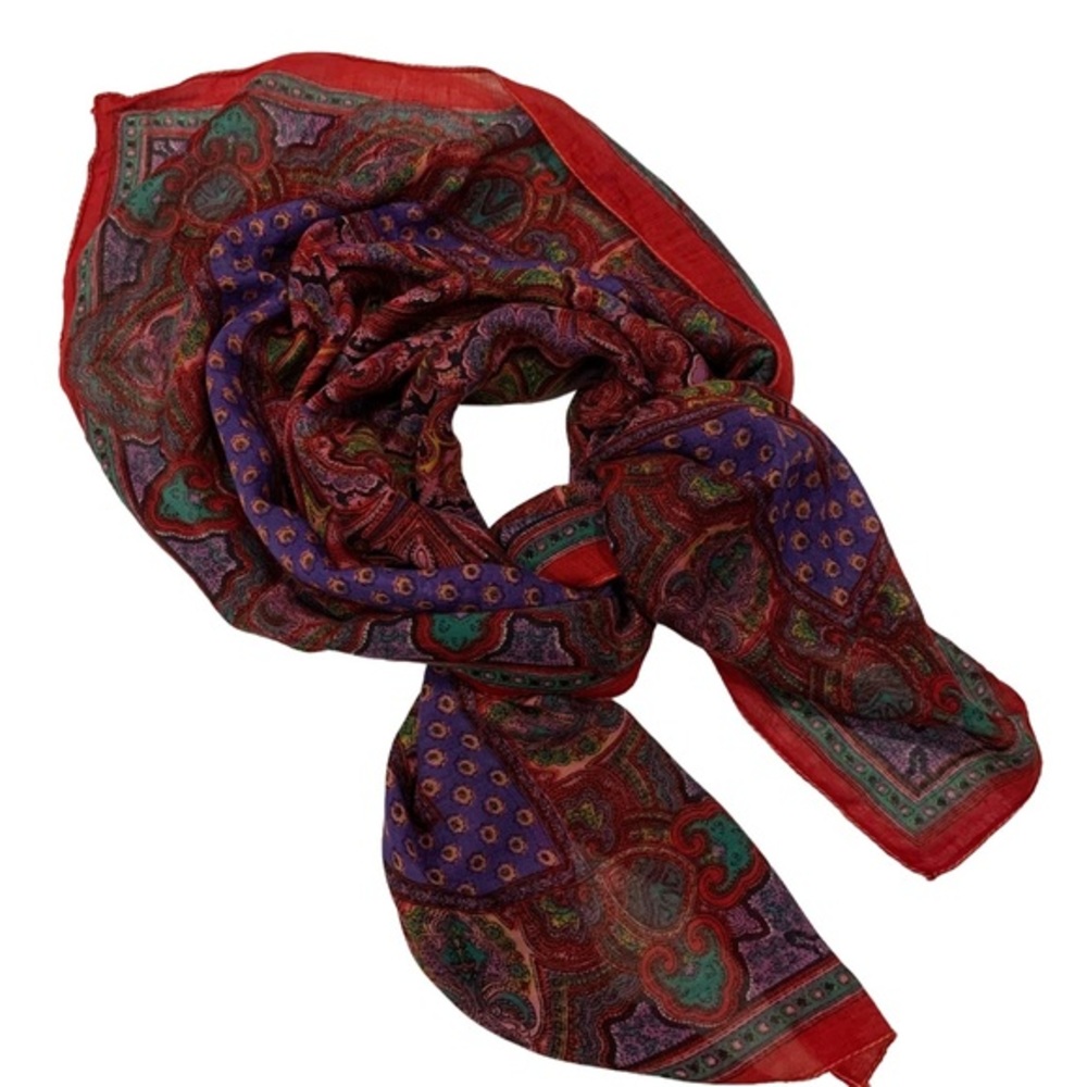 Liz Sinclair Red & Blue‎ Paisley Scarf